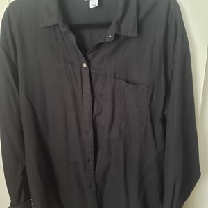 Old Navy Linen Blend Boyfriend Shirt Large